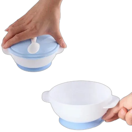 White and white ensemble de 4 bols d’alimentation pour enfantsanti chaleur 